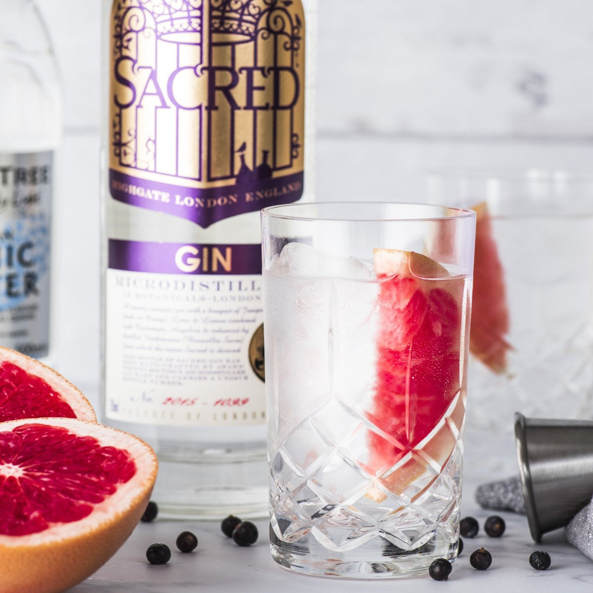Gin & Tonic (Pink Grapefruit & Rosemary Garnish) Sacred Spirits